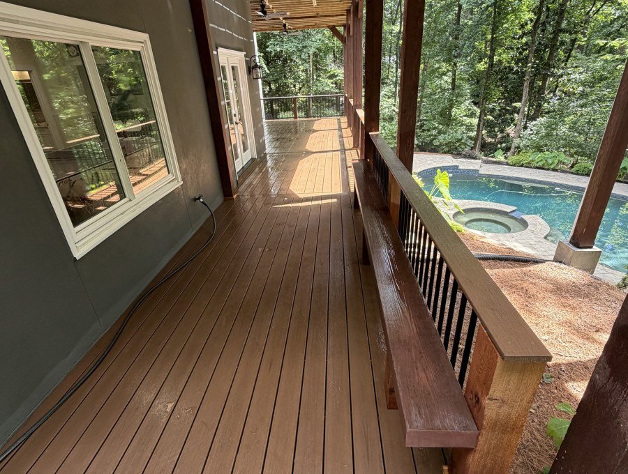 Covered porch & pool deck